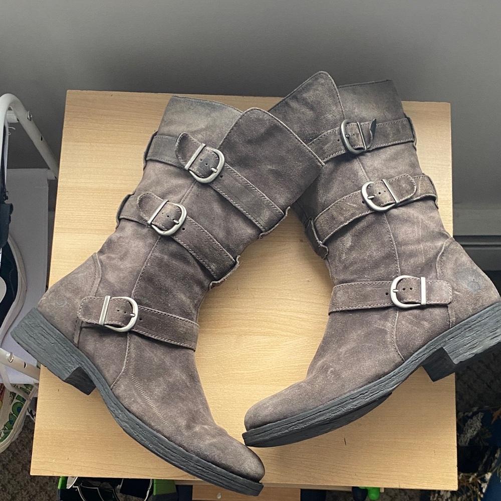 Croft Boots by Born Stylish Gray Buckle Boots